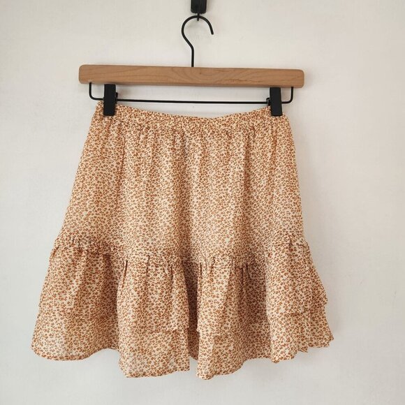 Princess Polly Tiered Ruffle Skirt Ditsy Floral Mini Cottagecore Women's 0 - Picture 2 of 4